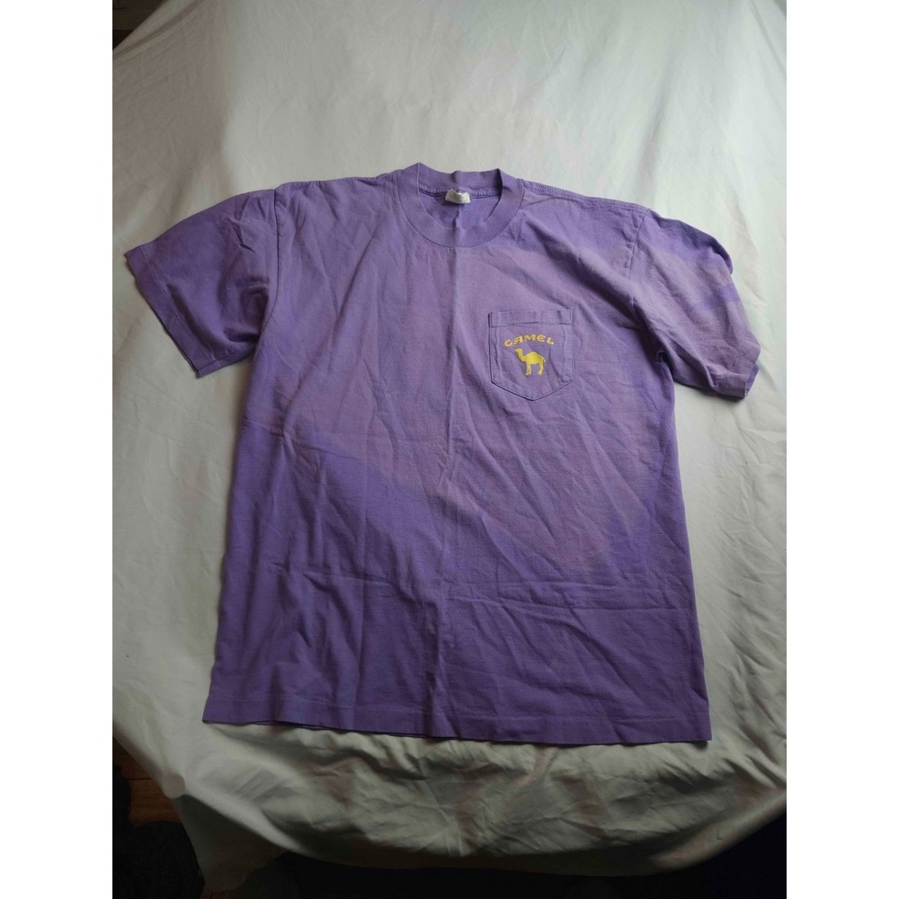 Vintage 90s Camel Cigarettes T-Shirt Mens XL Purple American Born Indie USA Made